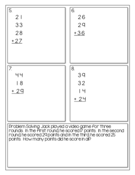 2NBT6 Adding Up To Four Two Digit Addends by The Cutesy Class | TpT