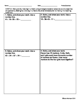 2.NBT.6 Pre and post test by Mumper's Mighty Minds | TPT