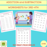2ND - 3RD GRADE ADDITION and SUBTRACTION WORKSHEETS UP TO 