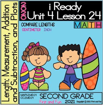 Preview of 2ND GRADE COMPARE LENGTHS WITH INCHES & CENTIMETERS iREADY MATH UNIT 4 LESSON 24