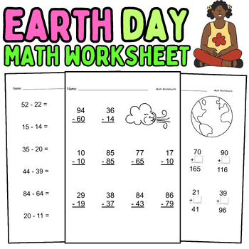 Preview of 2ND GRADE EARTH DAY MATH ACTIVITY WORKSHEET ADDITION MULTIPLICATION WORD PROBLEM