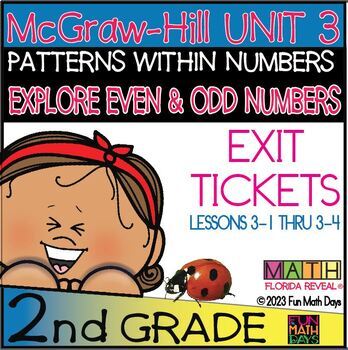 Preview of 2ND GRADE EXIT TICKETS UNIT 3 PACK PATTERNS WITH NUMBERS McGraw-Hill® MATH