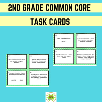 Preview of 2ND GRADE MATH TASK CARDS