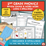 2ND GRADE PHONICS REVIEW GAMES AND WORD WORK LONG E SPELLINGS
