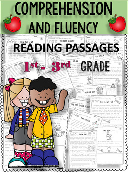 Preview of READING COMPREHENSION PASSAGES 1st-3rd GRADE DIGITAL & PDF