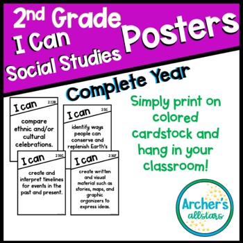 Preview of 2ND Grade SOCIAL STUDIES TEKS I Can Statements for the ENTIRE YEAR 2024-2025