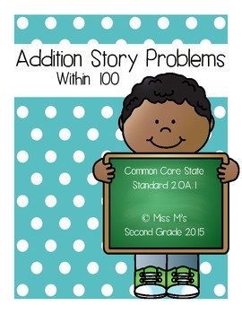 2OA1 Addition Story Problems by The Cutesy Class | TPT