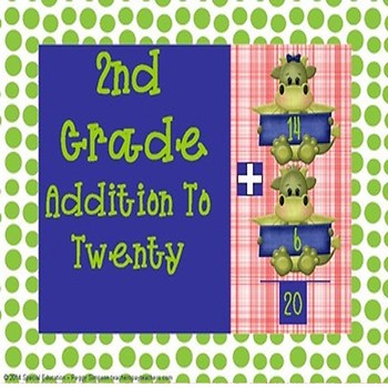 Preview of 2.OA.B.2 2nd Grade Dragon Addition To Twenty SPED/ELD/Autism/ID/CP