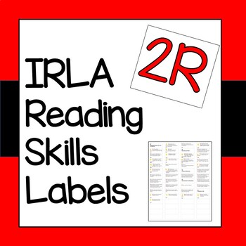 Preview of 2R Level IRLA Reading Skills Labels