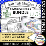Rhythm Coloring 2 {BUNDLE} - Color by Note -Half Note, Quarter Note/Rest, Eighth