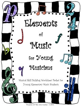 Preview of Elements Of Music: Young Musicians Activity Worksheet Package