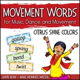 Movement Word Wall for Music, Dance, or Movement - Citrus 