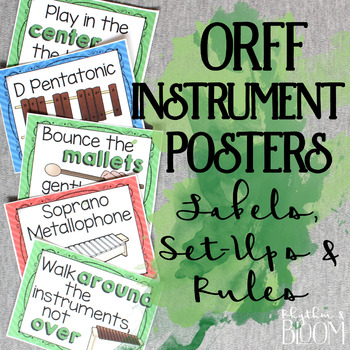 Preview of Orff Instrument Posters: Labels, Set-Ups, and Rules