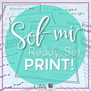 Preview of Music Worksheets for Sol and Mi {Ready Set Print!}