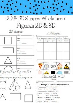 Preview of 2d & 3d shapes / Figuras geométricas en 2d y 3d