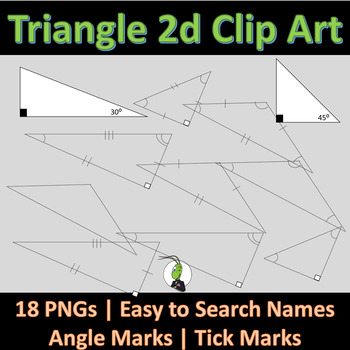 Preview of Geometry Clipart 2d Triangles for Commercial Use