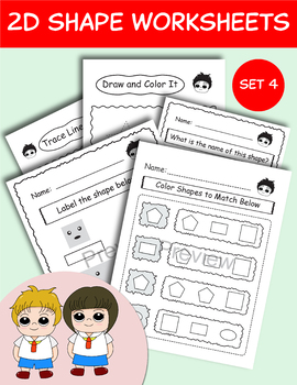 Preview of 2d Shapes Worksheets, Coloring Pages, Printable Shapes Worksheets for Kid-Set 4