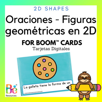 Preview of 2d Shapes in Spanish | Fill in the Blanks | Digital Task Cards for Boom™️ Cards