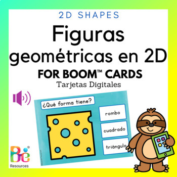 Preview of 2d Shapes in Spanish | Real Life Shapes | Digital Task Cards for Boom™️ Cards