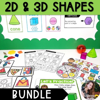 Preview of Shape Activities- 2d and 3d Shapes Geometry Lessons, Worksheets, and Activities