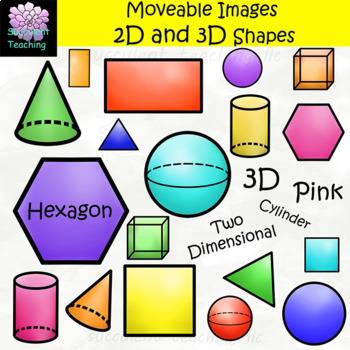 Preview of 2d and 3d shapes moveable images two and three dimensional ZIP