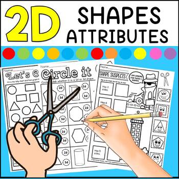 2d shape attributes worksheets by Eye Popping Fun Resources | TpT