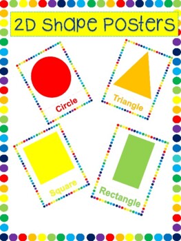 2d shape posters by Learning through Kindergarten | TPT