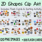 2d shapes real world clip art flash cards and sorting acti