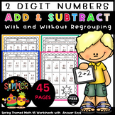 Summer Math - 2digit mixed addition and subtraction with a