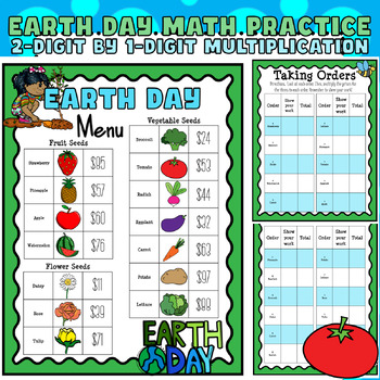 Preview of Earth Day Math Practice: 2-Digit by 1-Digit Multiplication
