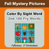 2nd 100 Fry Words: Color by Sight Word - Autumn (Fall) Mys