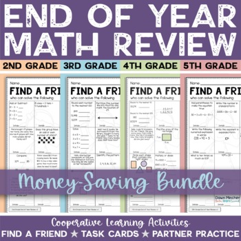 Preview of 2nd 3rd 4th 5th Grades Math Review End of Year Activities Cooperative Learning