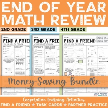 Preview of 2nd 3rd 4th Grades Math Review End of the Year Activities Cooperative Learning