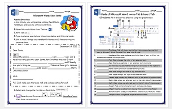 Preview of 2nd & 3rd Grade Christmas Dear Santa Letter on Microsoft Word Windows 8/8.1