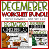 2nd & 3rd Grade December Lesson BUNDLE - Reindeer, Gingerb