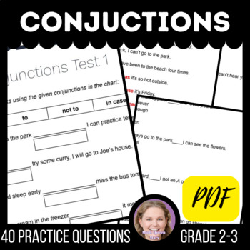 2nd 3rd grade conjunction worksheets ela review activities test prep pdf