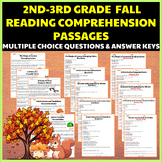 2nd-3rd Grade Fall Reading Comprehension Passages with Mul
