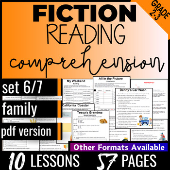 Preview of 2nd 3rd Grade Family Fiction Reading Passages with Comprehension Questions PDF