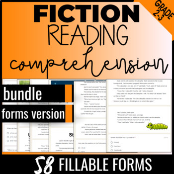Preview of Fiction Reading Comprehension Passages and Questions Bundle 2nd 3rd Grade Forms