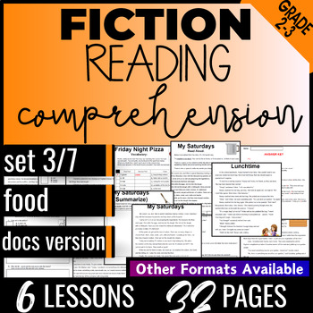 Preview of 2nd 3rd Grade Food Fiction Reading Comprehension Passages and Questions
