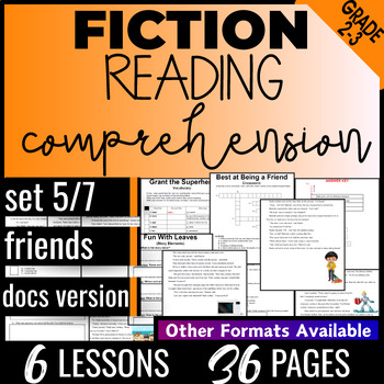Preview of 2nd 3rd Grade Friends Fiction Reading Comprehension Passages and Questions |Set5