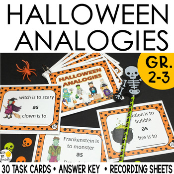 Preview of 2nd & 3rd Grade Halloween Analogies - Vocabulary Activities Task Cards