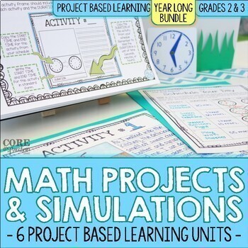 Preview of 2nd & 3rd Grade Math Project Based Learning (PBL) - 6 Real World Projects