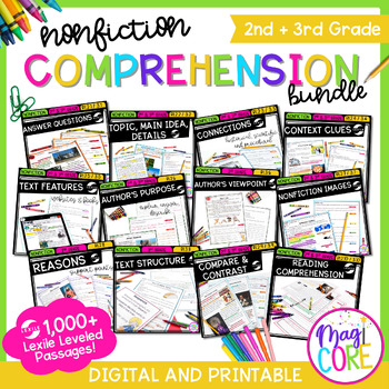 Preview of 2nd & 3rd Grade Nonfiction Texts Reading Comprehension Passage Question Bundle