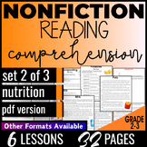 2nd 3rd Grade Nutrition Nonfiction Reading Passages with C