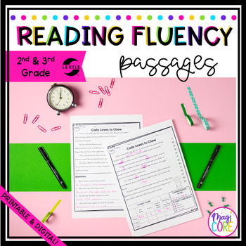 Preview of 2nd & 3rd Grade Reading Fluency Lexile Reading Comprehension Passages Questions