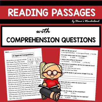 Preview of 2nd-3rd Grade Reading Passages with Comprehension Questions