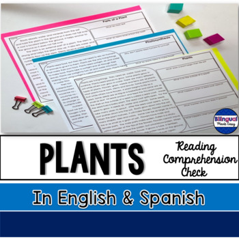 Preview of 2nd & 3rd Grade Science Reading Comprehension in English & Spanish Plants