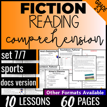 Preview of 2nd 3rd Grade Sports Fiction Reading Comprehension Passages and Questions |Set 7