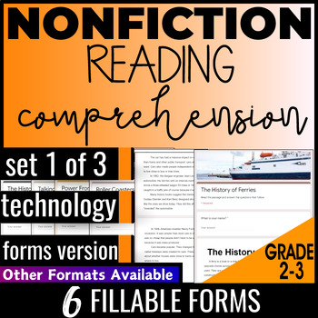 Preview of 2nd 3rd Grade Technology Nonfiction Reading Comprehension Passages Google Forms